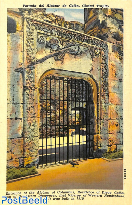 Postcard 4c, Entrance of the Alcazar of Columbus