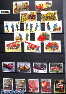 Lot with stamps on Fire fighters (not all official)