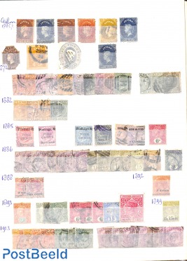 2 pages with stamps Ceylon