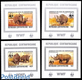 WWF, Rhino 4 s/s, imperforated