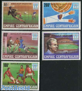World Cup football winners 5v, With Red overprints