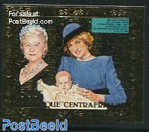 Queen Mother 1v, Gold, Imperforated