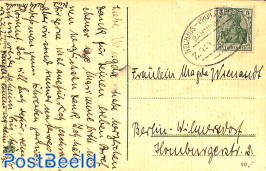 Postcard to Berlin, Railway postmark NEUHAUS-PROBSTZELL