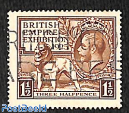 1.5d (year 1925), stamp out of set