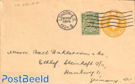 Envelope 2d, uprated to Hamburg with perfin stamp