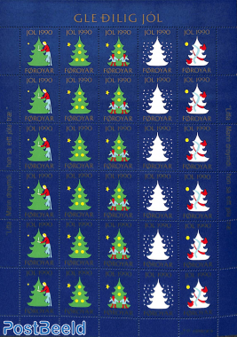 Christmas seals minisheet, No postal value