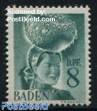 Baden 8pf, Stamp out of set