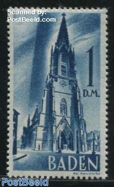 Baden, 1DM, Stamp out of set