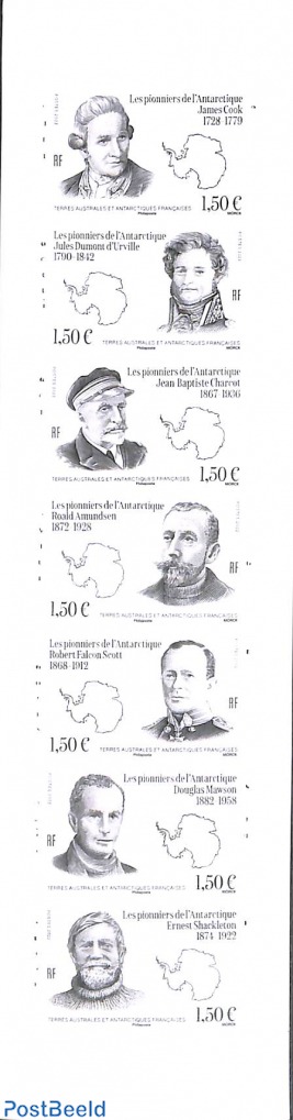 Pioneers of Antarctica 7v in booklet