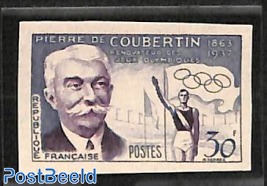 Pierre de Coubertin 1v, imperforated