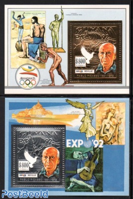 Expo 92, Picasso 2 s/s (silver, gold)