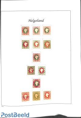 2 Pages with Queen Victoria stamps o/*,  Heligoland