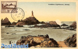 Maximum card with lighthouse