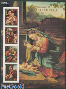 Correggio paintings 4v m/s, imperforated