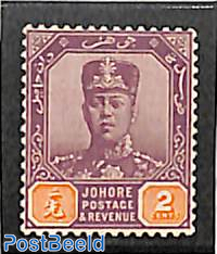 Johore, 2c, WM Multiple rose, stamp out of set
