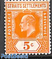 Straits Settlements, 5c, Stamp out of set