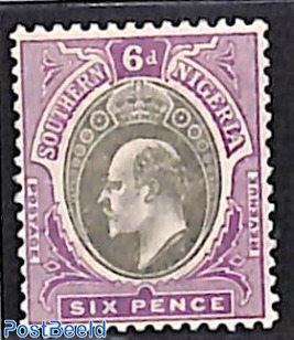 South Nigeria, 6d, WM Crown-CA, Stamp out of set