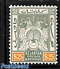 Kelantan, 5$, WM Crown-CA, Stamp out of set