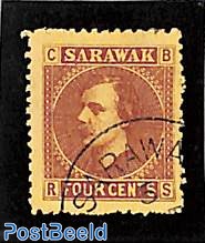Sarawak, 4c, Stamp out of set