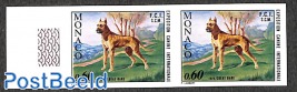 Dog show 1v, imperforated pair