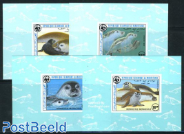 WWF, seals 4 s/s imperforated