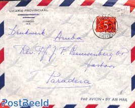 Airmail letter from Curacao to Aruba