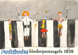 Original promotional folder Child welfare stamps 1959
