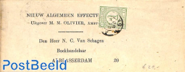 folding cover from Amsterdam to Alblasserdam via Dordrecht (see postmark).  Drukwerkzegen cijfer 1c
