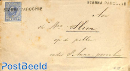Envelope to St. Anna Parochie. Langebalkstempel between 1877 and 1899. 