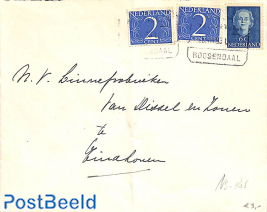 railway postmark from Roosendaal to Eindhoven