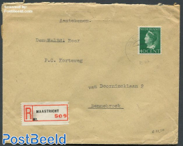 Registered cover from Maastricht to Dennebroek
