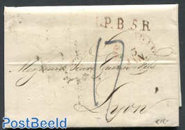 Folding letter from Amsterdam to Lyon
