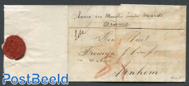 Folding letter from Harderwijk to Arnhem.                                                           