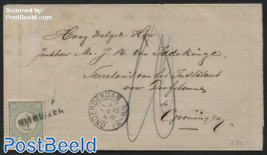 Letter from Uithuizen to Groningen (postmarks: Langstempel Uithuizen, kleinrond Onderendam)