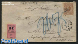 Registered letter from Pieterburen (langstempel) to Amsterdam