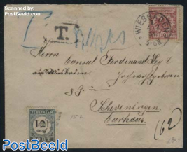 Letter from Germany to Scheveningen, postage due rate 12.5c