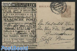 Postcard with private text, T.I.BO., various advertisers