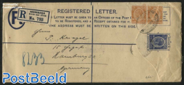 Registered letter (uprated) to Hamburg