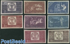 Stamp centenary 8v, imperforated