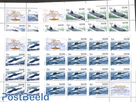 Submarines 4 m/s (each 14 stamps+2 tabs)