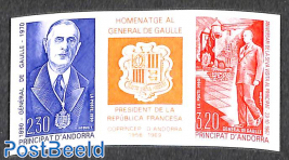 Charles de Gaulle 2v+tab [:T:], imperforated