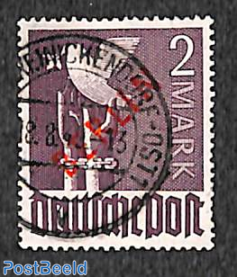 2m red BERLIN overprint, used