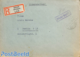 Gebühr bezahlt Registered letter from GUTACH to Berlin
