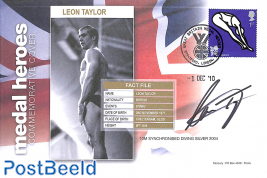 Leon Taylor, medal winner, Special cover