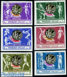 Olympic winners Mexico 6v imperforated