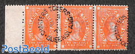 Strip of postal fiscals 1/6sh orangered
