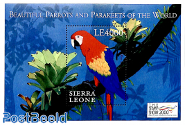 Stamp show, parrot s/s