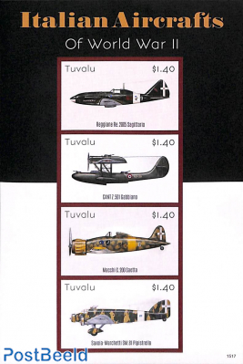 Italian Aircrafts of World War II 4v m/s, imperforated