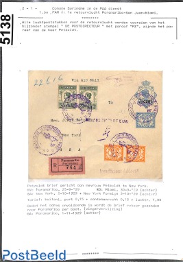 First flights from Suriname, page of an exhibition collection