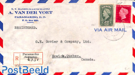 Airmail letter from Paramaribo to Canada
